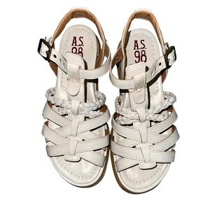 A.S.98 Saul Strappy Leather Sandals Beige Size 38 US 7.5/8‎